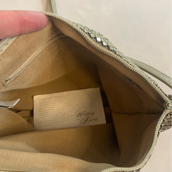 Whiting and Davis Cream Mesh Purse Adjustable strap. - Picture 8 of 11